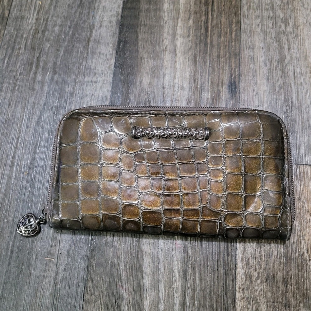 Brighton Alligator Croc Pattern Wristlet Pouch Clutch Wallet (No Strap)
